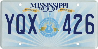 MS license plate YQX426