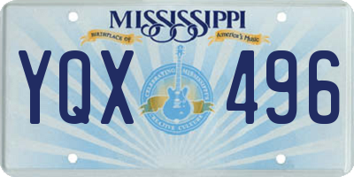 MS license plate YQX496