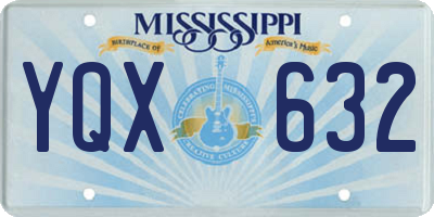 MS license plate YQX632
