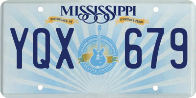 MS license plate YQX679