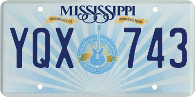 MS license plate YQX743