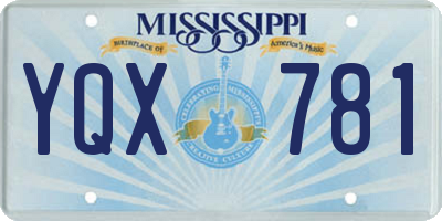 MS license plate YQX781