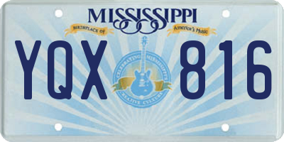 MS license plate YQX816