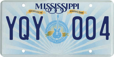 MS license plate YQY004