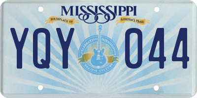 MS license plate YQY044