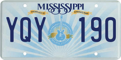 MS license plate YQY190