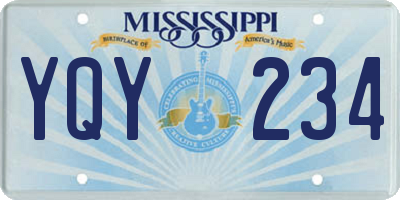 MS license plate YQY234