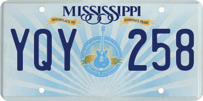 MS license plate YQY258