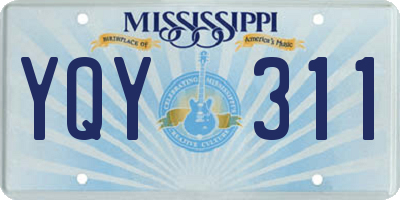 MS license plate YQY311