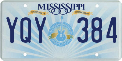 MS license plate YQY384