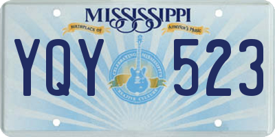 MS license plate YQY523