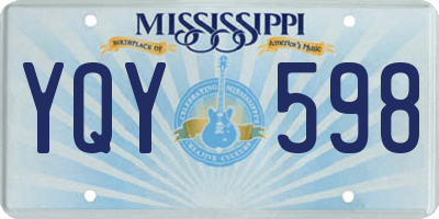 MS license plate YQY598