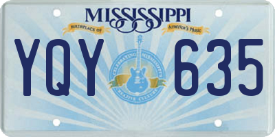 MS license plate YQY635