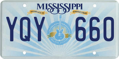 MS license plate YQY660