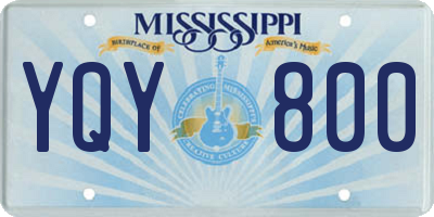 MS license plate YQY800