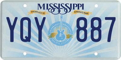 MS license plate YQY887