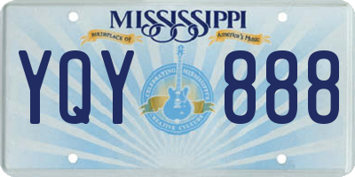 MS license plate YQY888