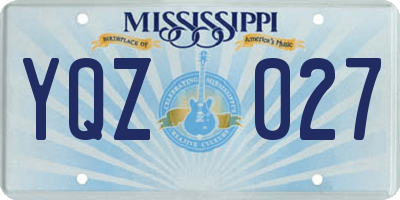 MS license plate YQZ027