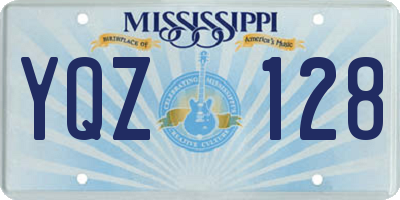 MS license plate YQZ128