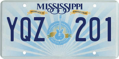 MS license plate YQZ201