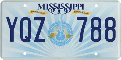 MS license plate YQZ788