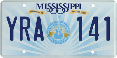 MS license plate YRA141