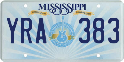 MS license plate YRA383