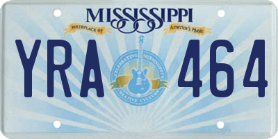 MS license plate YRA464