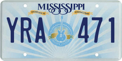 MS license plate YRA471