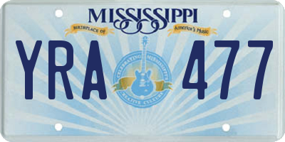 MS license plate YRA477