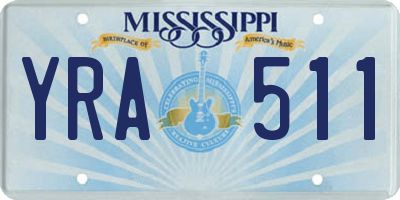 MS license plate YRA511