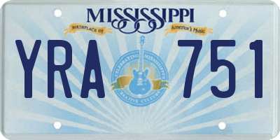 MS license plate YRA751