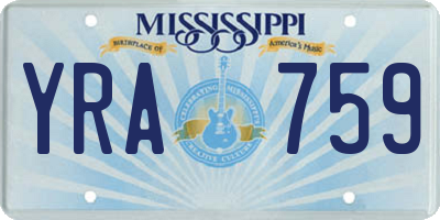 MS license plate YRA759