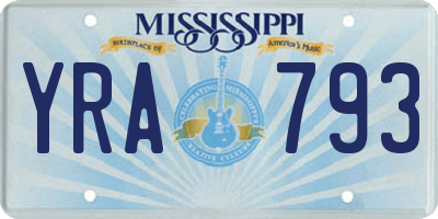 MS license plate YRA793