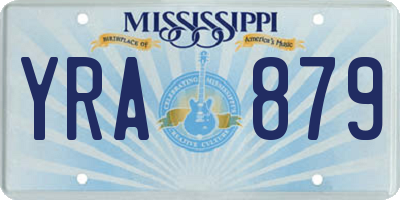 MS license plate YRA879