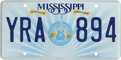 MS license plate YRA894