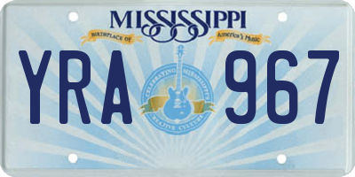 MS license plate YRA967
