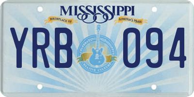 MS license plate YRB094