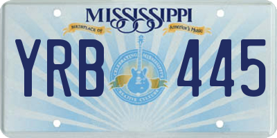 MS license plate YRB445