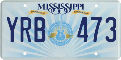 MS license plate YRB473