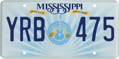 MS license plate YRB475