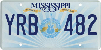 MS license plate YRB482