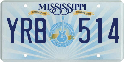 MS license plate YRB514