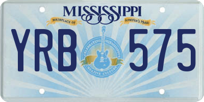 MS license plate YRB575