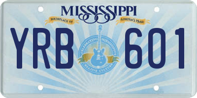 MS license plate YRB601