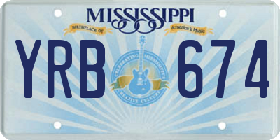 MS license plate YRB674