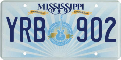MS license plate YRB902