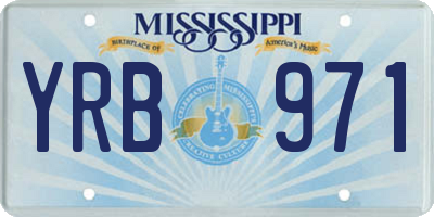MS license plate YRB971