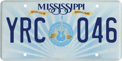 MS license plate YRC046