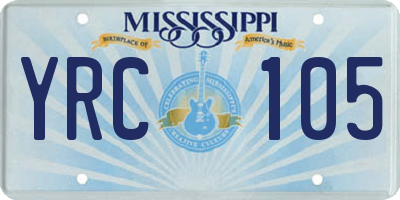 MS license plate YRC105